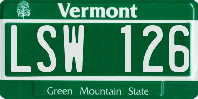 VT license plate LSW126