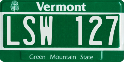 VT license plate LSW127