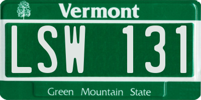 VT license plate LSW131