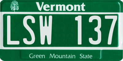 VT license plate LSW137