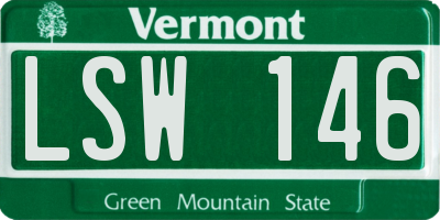 VT license plate LSW146