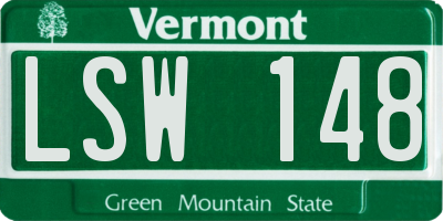 VT license plate LSW148