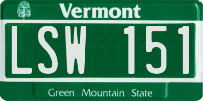 VT license plate LSW151