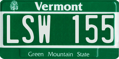 VT license plate LSW155