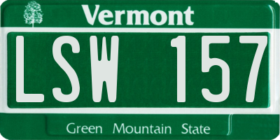 VT license plate LSW157