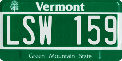VT license plate LSW159