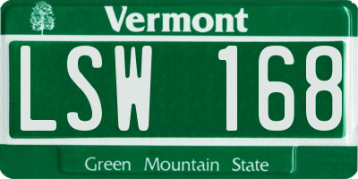 VT license plate LSW168