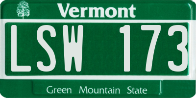 VT license plate LSW173