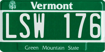 VT license plate LSW176