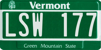VT license plate LSW177