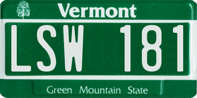 VT license plate LSW181