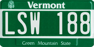 VT license plate LSW188