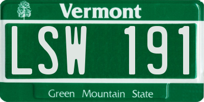 VT license plate LSW191
