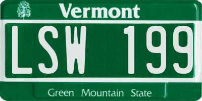 VT license plate LSW199