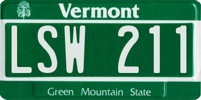 VT license plate LSW211
