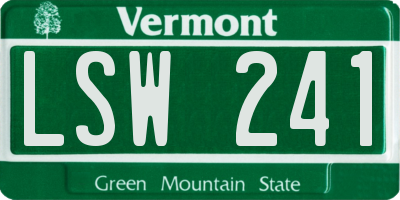 VT license plate LSW241