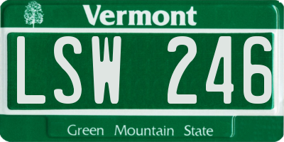 VT license plate LSW246