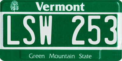 VT license plate LSW253
