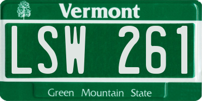 VT license plate LSW261