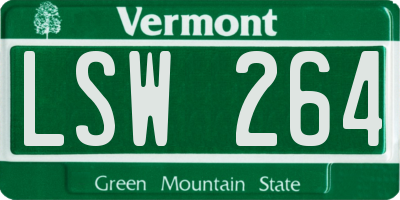 VT license plate LSW264