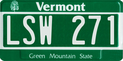 VT license plate LSW271