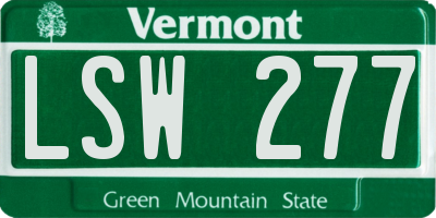 VT license plate LSW277