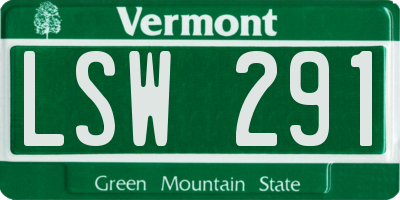 VT license plate LSW291