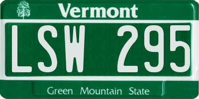 VT license plate LSW295