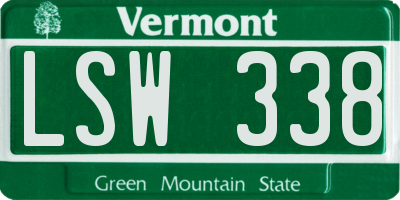 VT license plate LSW338