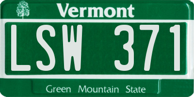 VT license plate LSW371