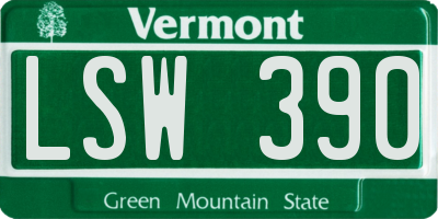 VT license plate LSW390