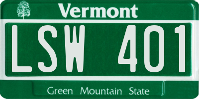 VT license plate LSW401
