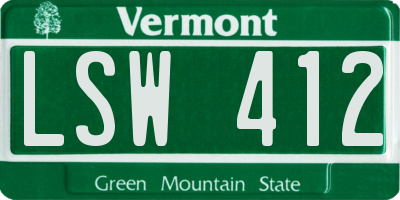 VT license plate LSW412