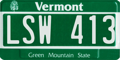 VT license plate LSW413