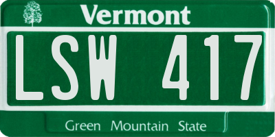 VT license plate LSW417