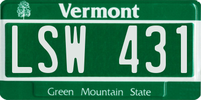 VT license plate LSW431
