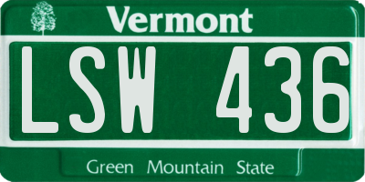 VT license plate LSW436
