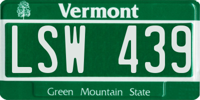 VT license plate LSW439