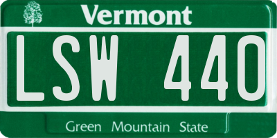 VT license plate LSW440
