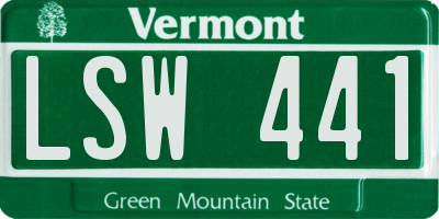 VT license plate LSW441