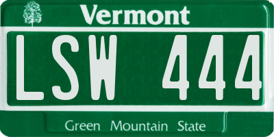 VT license plate LSW444
