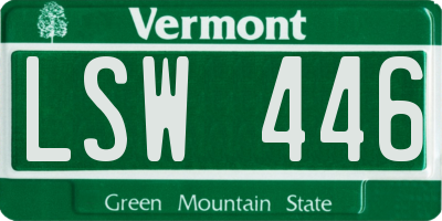 VT license plate LSW446