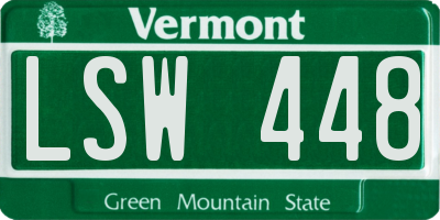 VT license plate LSW448