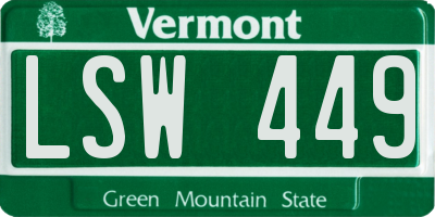 VT license plate LSW449