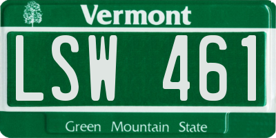 VT license plate LSW461