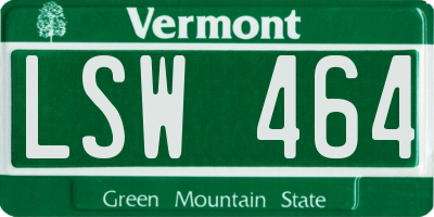 VT license plate LSW464