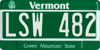 VT license plate LSW482