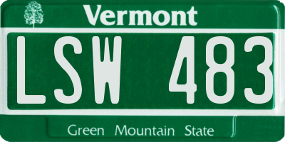 VT license plate LSW483