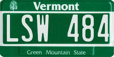 VT license plate LSW484