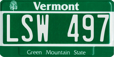 VT license plate LSW497